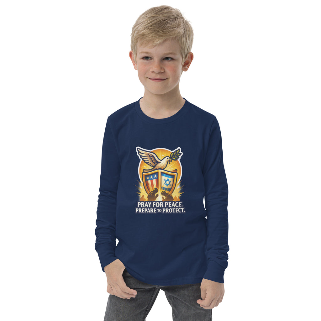 Pray For Peace Youth Long Sleeve Tee - American Zionist