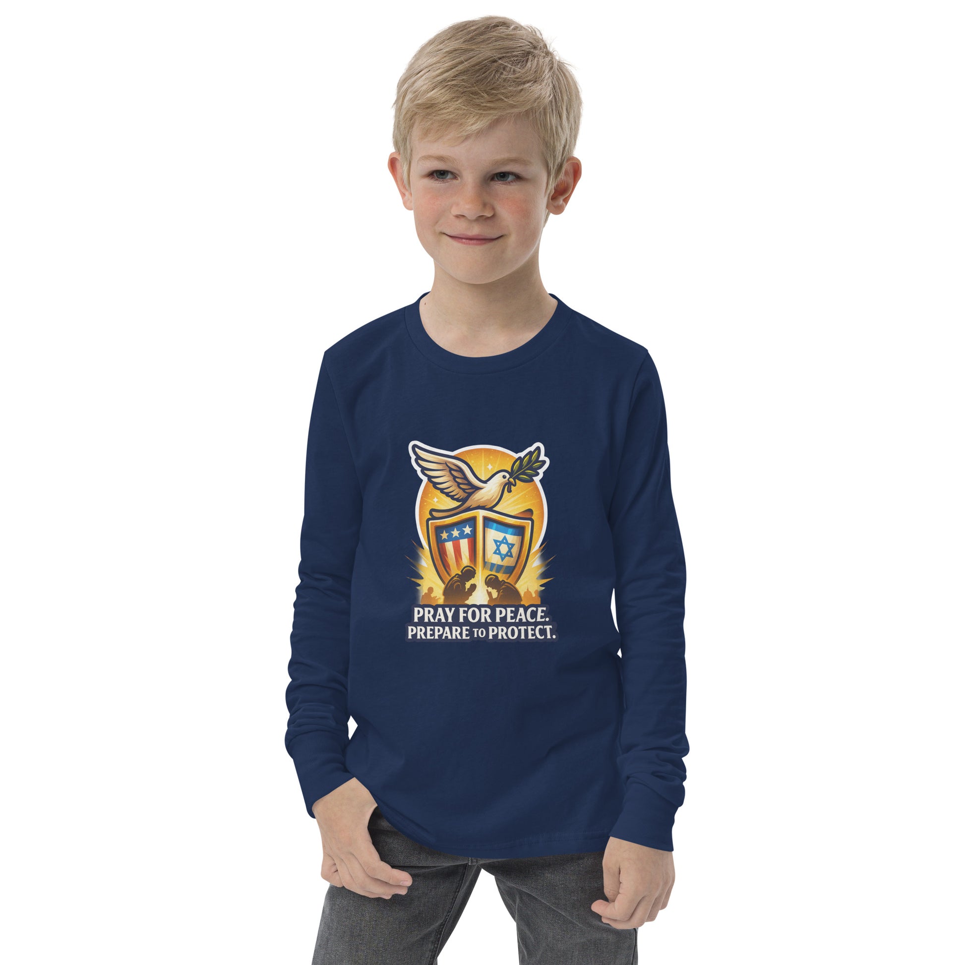 Pray For Peace Youth Long Sleeve Tee - American Zionist