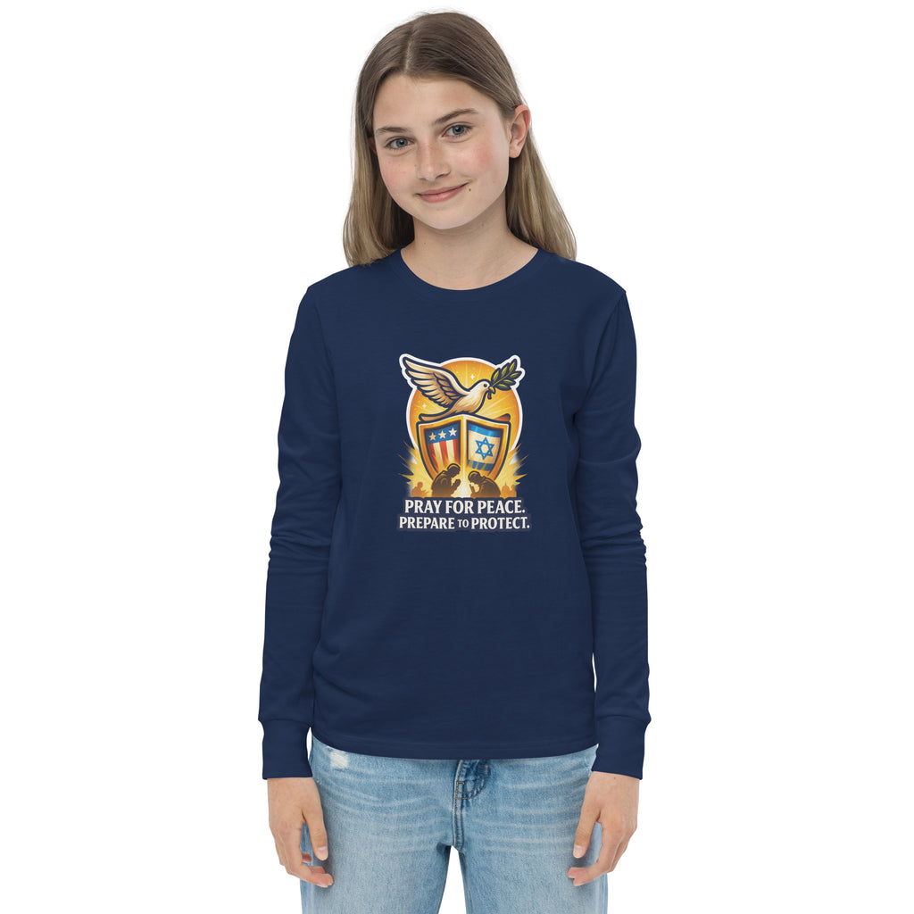 Pray For Peace Youth Long Sleeve Tee - American Zionist