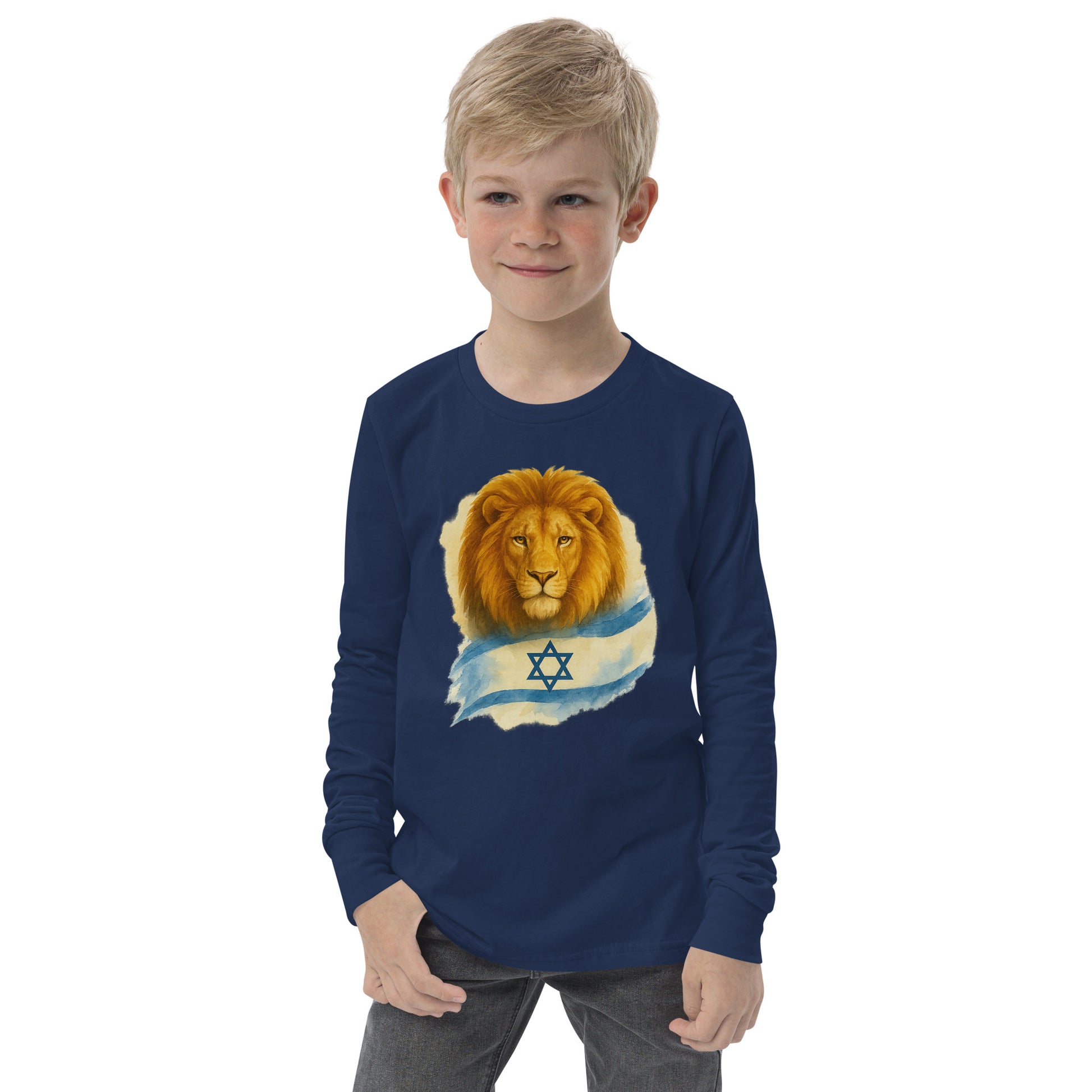 Lion Of Israel Youth Long Sleeve Tee - American Zionist