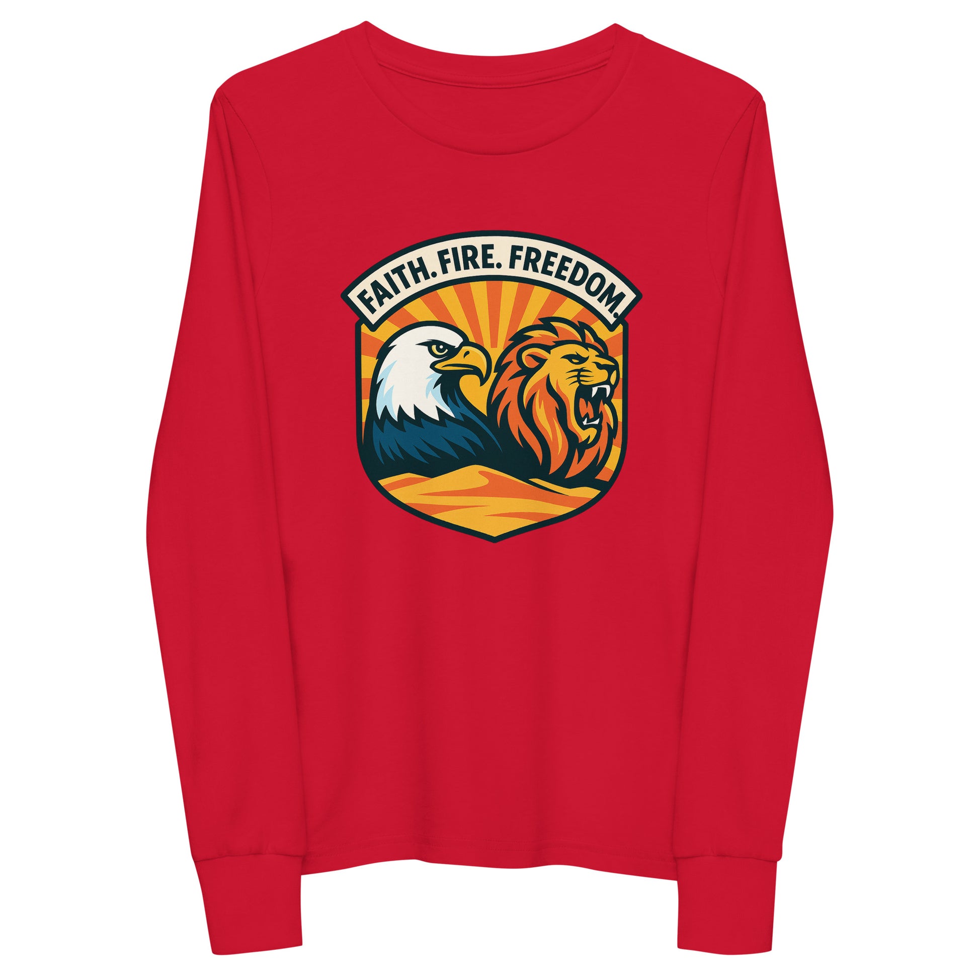 Lions Eagles Rise Youth Long Sleeve Tee - American Zionist