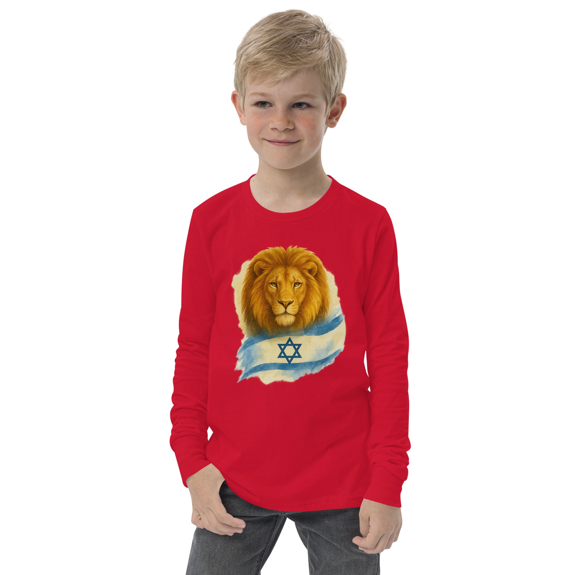 Lion Of Israel Youth Long Sleeve Tee - American Zionist