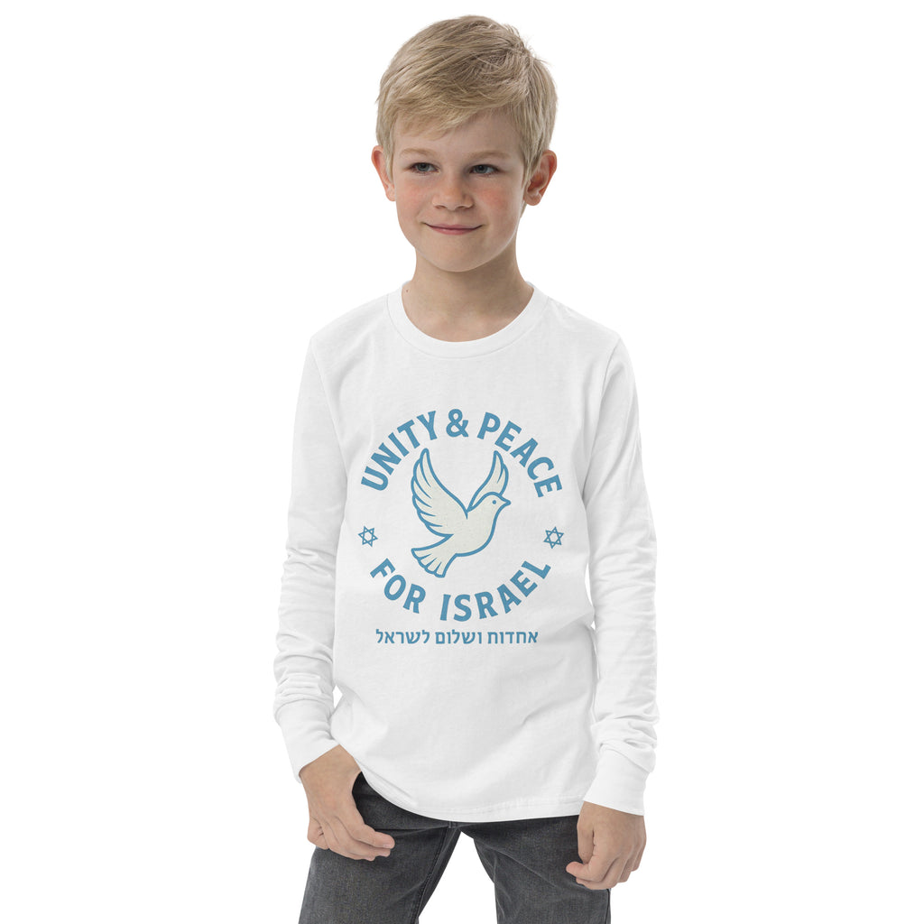 Unity Peace For Israel Youth Long Sleeve Tee - American Zionist